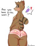  absurd_res anthro brown_body butt cartoon_network clothed clothing fur hi_res male mammal mucdraco partially_clothed presenting procyonid raccoon rear_view regular_show rigby_(regular_show) solo underwear 
