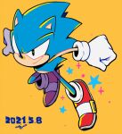  2021 aimf0324 anthro clothing eulipotyphlan footwear gloves handwear hedgehog male mammal running sega simple_background smile solo sonic_the_hedgehog sonic_the_hedgehog_(series) video_games 