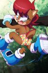  anthro archie_comics blue_eyes blush breasts chipmunk clothed clothing embarrassed euf-dreamer female ground_squirrel hair hi_res mammal mostly_nude outside print_panties red_hair rodent sally_acorn sciurid sega side_boob solo sonic_the_hedgehog_(archie) sonic_the_hedgehog_(comics) sonic_the_hedgehog_(series) topless underwear 