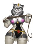  anthro breasts clothing dominant dominant_female female glare humanoid leopold_visette nipples solo 