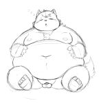  2021 96panda anthro balls belly blush boron_brioche cyberconnect2 domestic_cat eyes_closed felid feline felineko felis fuga:_melodies_of_steel genitals hi_res humanoid_hands kemono little_tail_bronx male mammal moobs navel nipples overweight overweight_male penis simple_background sitting sleeping small_penis solo video_games white_background young 