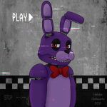  animatronic anthro bonnie_(fnaf) camera camera_view digital_drawing_(artwork) digital_media_(artwork) fanarts five_nights_at_freddy&#039;s fur hatakeclarissarts lagomorph leporid machine male male/male mammal purple_body purple_fur rabbit robot scottcawthon solo video_games 