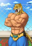  anthro hi_res human king_(tekken) kraidhiel male mammal muscular royalty solo tekken video_games 