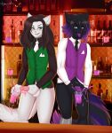  absurd_res adrian_squeak anthro bar bartender bodily_fluids bymyside colored_cum cum cum_in_a_cup cumshot deity domestic_cat duo ejaculation felid feline felis formal_wear genital_fluids girly happy_hour hi_res male male/male mammal no_pants peeing pink_cum purple_cum shots suerte unusual_bodily_fluids unusual_cum unusual_genital_fluids 