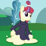  1:1 2021 badumsquish clothing female friendship_is_magic goo_creature hair hasbro hi_res moondancer_(mlp) multicolored_hair my_little_pony outside purple_eyes solo sweater topwear 