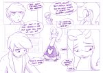  2018 clothing comic dialogue digital_media_(artwork) duo english_text female goodra human lingerie male mammal monochrome nintendo pok&eacute;mon pok&eacute;mon_(species) purple_and_white shoutingisfun speech_bubble text video_games 