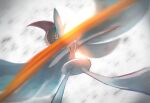  blurry commentary_request gallade gen_4_pokemon kikuyoshi_(tracco) legs_apart light_trail looking_at_viewer mega_gallade mega_pokemon motion_blur orange_eyes pokemon pokemon_(creature) solo 