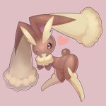  closed_mouth commentary_request eyelashes gen_4_pokemon heart kikuyoshi_(tracco) knees_together_feet_apart looking_at_viewer lopunny one_eye_closed pink_eyes pokemon pokemon_(creature) simple_background smile solo 