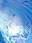  1boy blue_eyes bug butterfly close-up crown diandao_qin fate/grand_order fate_(series) glowing_butterfly insect insect_on_finger male_focus oberon_(fate) portrait 