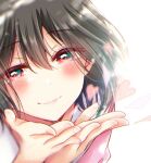  1boy banjou_azusa blush heart lips male_focus md5_mismatch mihate_hiura original otoko_no_ko pink_eyes school_uniform short_hair smile white_background 