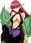  1girl absurdly_long_hair animal_hands bangs bare_shoulders breasts commentary_request duel_monster eyebrows_visible_through_hair feathered_wings feathers feet_out_of_frame green_eyes green_feathers green_wings hair_between_eyes harpie_lady harpy kairi_(fotune) large_breasts long_hair monster_girl navel pointy_ears red_hair simple_background solo very_long_hair white_background wings yu-gi-oh! 