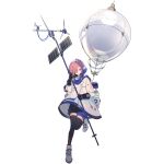  1girl balloon black_legwear blue_scarf blue_shorts cloud_print coat full_body girls&#039;_frontline girls&#039;_frontline_neural_cloud gloves hair_over_one_eye highres hood hood_up lightning_bolt_print long_sleeves looking_at_viewer mai_(girls&#039;_frontline_nc) official_art pink_eyes pink_hair scarf see-through shoes short_hair shorts sneakers solar_panel solo sun_print symbol-shaped_pupils thighhighs transparent_background weather_balloon weather_vane white_coat white_footwear 