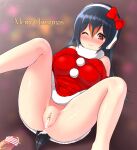  1boy 1girl after_ejaculation after_sex after_vaginal anus ass bangs bar_censor bare_shoulders black_hair breasts brown_eyes censored christmas christmas_sweater closed_mouth cum cum_in_pussy elbow_gloves eyebrows_visible_through_hair gentoo_penguin_(kemono_friends) gloves heart heart-shaped_pupils hetero kemono_friends large_breasts legs_up long_hair looking_at_penis looking_at_viewer multicolored_hair no_panties one_eye_closed penguin_girl penguin_tail penis pov pussy sleeveless smile spread_legs symbol-shaped_pupils tail watayoshi_(suiiho) 