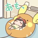  1girl alolan_form alolan_raichu bangs barefoot beanie bed blush_stickers cafe_(chuu_no_ouchi) chibi closed_eyes commentary_request gen_7_pokemon green_shorts hat indoors lamp lowres lying md5_mismatch medium_hair nibbling on_back on_bed outstretched_arms pillow pokemon pokemon_(creature) pokemon_(game) pokemon_sm red_headwear selene_(pokemon) shirt short_sleeves shorts t-shirt tied_shirt yellow_shirt 