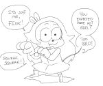  :3 akunim anthro big_eyes black_and_white cartoon_network clothed clothing english_text female fink_(ok_k.o.!_lbh) hair humor long_hair mammal monochrome mouse ok_k.o.!_let&#039;s_be_heroes rodent simple_background smile solo text white_background 