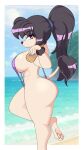 abs absurd_res alys_faiblesse_(zelripheth) anthro arm_tuft baseball_bat bat_(object) beach big_breasts big_butt bikini black_hair breasts butt canid canine canis clothing colored_nails domestic_dog eyeshadow female floppy_ears hair hi_res long_hair makeup mammal nails pawpads ponytail poodle purple_eyes seaside side_boob side_view sling_bikini solo standard_poodle swimwear tail tail_tuft tuft wide_hips wrist_tuft zelripheth