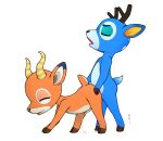 2021 all_fours anal anal_orgasm anal_penetration animal_crossing animal_genitalia animal_penis antelope anthro antlers artist_logo balls bam_(animal_crossing) beau_(animal_crossing) biped blue_body blue_fur bodily_fluids bovid brown_hooves cervine_genitalia cervine_penis cum cum_drip cum_string cum_while_penetrated dated deer digital_drawing_(artwork) digital_media_(artwork) dripping duo ecmajor ejaculation erection eyebrows eyes_closed freckles from_behind_position fur genital_fluids genitals hooves horn logo looking_pleasured male male/male mammal multicolored_body multicolored_fur nintendo nude open_mouth orange_body orange_fur orgasm orgasm_face penetration penis raised_tail scut_tail sex short_tail side_view simple_background standing standing_doggystyle standing_sex tail toony two_tone_body two_tone_fur white_background yellow_inner_ear