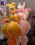 3d_(artwork) absurd_res animatronic anthro areola avian back_boob big_breasts big_butt big_tongue bird blush bodily_fluids breast_squish breast_to_breast breasts breasts_frottage bugafterdark butt canid canine chicken digital_media_(artwork) duo female female/female five_nights_at_freddy&#039;s five_nights_at_freddy&#039;s_2 fox galliform gallus_(genus) hair hi_res huge_breasts huge_butt humanoid looking_at_viewer looking_back machine mammal mangle_(fnaf) nipples nude open_mouth oral phasianid rear_view robot saliva scottgames smile squish tail teeth thick_thighs tongue tongue_out toy_chica_(fnaf) white_body wide_hips yellow_body