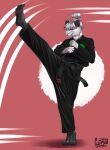 absurd_res aimi_(sleepysushiroll) anthro bear black_belt calipso giant_panda hi_res high_kick kick male mammal martial_arts martial_arts_uniform solo sportswear taekwondo