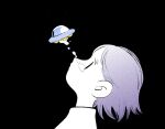  1other commentary crying english_commentary flying_saucer klarogiraffe looking_up original personification portrait profile short_hair simple_background space spacecraft water 