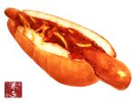  cheese chili_dog food food_focus highres hot_dog hot_dog_bun kaneko_ryou no_humans original sausage simple_background still_life 