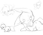 2016 black_and_white bow_tie canid canine deaic female feral fox genitals kemono mammal monochrome pussy sketch sketch_page solo