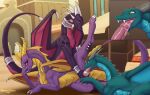 activision blade_(bladedsphere48) cynder dragon dreyk-daro female feral group hi_res male male/male spyro spyro_the_dragon trio