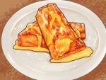  bread bread_slice food food_focus french_toast highres kaneko_ryou no_humans original plate still_life toast 