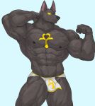 abs anthro anubian_jackal anubis biceps canid canine canis deity egyptian_mythology jackal male mammal middle_eastern_mythology muscular muscular_anthro muscular_male mythology nipples pecs reachea solo vein veiny_muscles