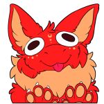 anthro brown_eyes fur red_body solo symrea telegram_sticker