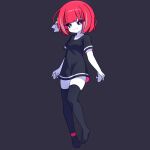  1girl closed_mouth cross_(vgne4542) full_body highres jelly_hoshiumi phase_connect red_eyes red_hair short_hair simple_background smile solo 