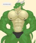 2_horns abs anthro biceps dragon green_body hi_res horn male muscular muscular_anthro muscular_male mythological_creature mythological_scalie mythology pecs ragner reachea scales scalie tail