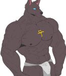 abs anthro anubian_jackal anubis biceps canid canine canis deity egyptian_mythology jackal male mammal middle_eastern_mythology muscular muscular_anthro muscular_male mythology nipples pecs reachea solo vein veiny_muscles