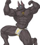 abs anthro anubian_jackal anubis biceps canid canine canis deity egyptian_mythology jackal male mammal middle_eastern_mythology muscular muscular_anthro muscular_male mythology nipples pecs reachea solo vein veiny_muscles