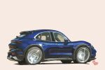  artist_name brown_background car english_commentary from_side highres motor_vehicle no_humans original porsche porsche_taycan shadow sports_utility_vehicle vehicle_focus will_pierce 