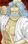  1boy 2024 26_tgw beard_stubble belo_betty blue_hair cigarette clenched_teeth commentary_request crown dated emporio_ivankov facial_hair facial_tattoo fish_boy glasses hack_(one_piece) hat highres inazuma_(one_piece) incoming_attack japanese_clothes karasu_(one_piece) kimono lindbergh_(one_piece) looking_at_viewer male_focus monkey_d._dragon morley mustache one_piece red_background sharp_teeth stubble tattoo teeth upper_body white_kimono 
