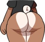 bottomless brown_body bunzo_(vilepluff) butt clothed clothing head_out_of_frame lagomorph leporid male mammal rabbit rear_view shirt solo tail topwear vilepluff