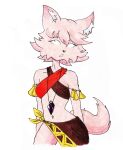 absurd_res anthro bottomwear breasts canid canine canis cheek_tuft clothing collar collarbone curled_hair efradraws facial_tuft female hair hi_res inner_ear_fluff kasni_(efradraws) mammal marker_(artwork) northwind northwind_(efradraws) short_hair skirt small_breasts solo tail traditional_media_(artwork) tuft wolf