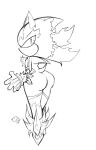 ambiguous_gender anthro big_butt butt chest_tuft crystal derekunleashed eulipotyphlan femboy hedgehog hi_res legs_together line_art looking_back male mammal mephiles_the_dark sega sketch solo sonic_the_hedgehog_(series) spikes spikes_(anatomy) tail tuft 