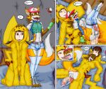  anthro ash_ketchum balls bodily_fluids brass_instrument bugle canid canine clothed clothed_sex clothing collar cosplay cosplay_pikachu_(costume) cum cum_in_ass cum_inside duo eugeniy_g eugeniyburnt femboy footwear fox genital_fluids genitals hat headgear headwear hug human human_on_anthro interspecies kissing male male/male mammal musical_instrument nintendo penis pokemon saliva saliva_on_tongue saliva_string sex size_difference smile socks tongue tongue_out vein veiny_penis wind_instrument zahn_(zahnholley) 