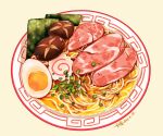  egg_(food) food food_focus kamaboko luan_tang meat narutomaki no_humans noodles nori_(seaweed) original pork ramen simple_background softboiled_egg white_background 