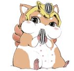  blush cricetid eating female feral food hamster hi_res kemono mammal multi_nipple nipples nosen rodent seed simple_background solo sunflower_seed white_background 