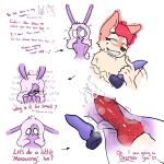  absurd_res animal_genitalia animal_penis anthro bodily_fluids canid canine canine_genitalia canine_penis canis duo emby_(meidnabelle) excessive_genital_fluids excessive_precum fur genital_fluids genitals hi_res lagomorph leporid male male/male mammal penis pink_body pink_fur precum purple_body purple_fur rabbit skinkbutt_(artist) wolf 