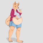  abdominal_bulge absurd_res anthro ashantihyena belly bodily_fluids canid canine canis cigar claws clothed clothing domestic_dog ears_up expressions female half-closed_eyes hi_res looking_at_viewer mammal narrowed_eyes paws pica_(paul_rafanan) sad slightly_chubby slightly_chubby_female solo tears vore 
