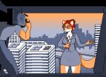  2d_animation aircraft ambiguous_gender animated anthro blue_eyes blush blush_lines bottomwear breasts building camera cameraman canid canine car city cleavage clothed clothing detailed_background digital_media_(artwork) dipstick_tail duo dustmouse electronics embarrassed extreme_size_difference eyewear female fox fur glasses hair helicopter highway larger_anthro larger_female loop macro macro_anthro macro_female mammal markings microphone news news_report news_reporter open_mouth orange_body orange_fur outside pixel_(artwork) pixel_animation radio_tower red_hair reporter satellite_dish short_playtime size_difference skirt suit tail tail_markings traffic_jam true_fox vehicle video_camera white_body white_fur 