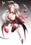  eyepatch garter horns meoniac no_bra pointy_ears sword tail thighhighs wings 