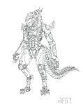 absurd_res dragon female frenzy657 hair hi_res humanoid machine mythological_creature mythological_scalie mythology nira_(unrealcereal) pen_(artwork) robot robotization scalie solo traditional_media_(artwork) wings