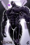  2023 2:3 abs barazoku biceps big_muscles black_body featureless_chest hi_res huge_muscles humanoid male marvel muscular muscular_humanoid muscular_male pecs simloveyou solo standing symbiote venom_(marvel) 