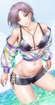  asakura_tooru bikini de_mo_ne open_shirt see_through swimsuits the_idolm@ster the_idolm@ster_shiny_colors wet 