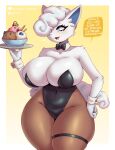  2024 absurd_res alice_(gammainks) alolan_form alolan_vulpix anthro artist_name big_breasts blush bow_tie breasts clothing dessert dialogue digital_media_(artwork) english_text eyebrows eyelashes fangs female fingers food gammainks generation_7_pokemon hair hair_over_eye hi_res huge_breasts ice_cream looking_at_viewer nintendo one_eye_obstructed open_mouth pokemon pokemon_(species) regional_form_(pokemon) shirt_collar shirt_cuffs solo teeth text thick_thighs wide_hips 